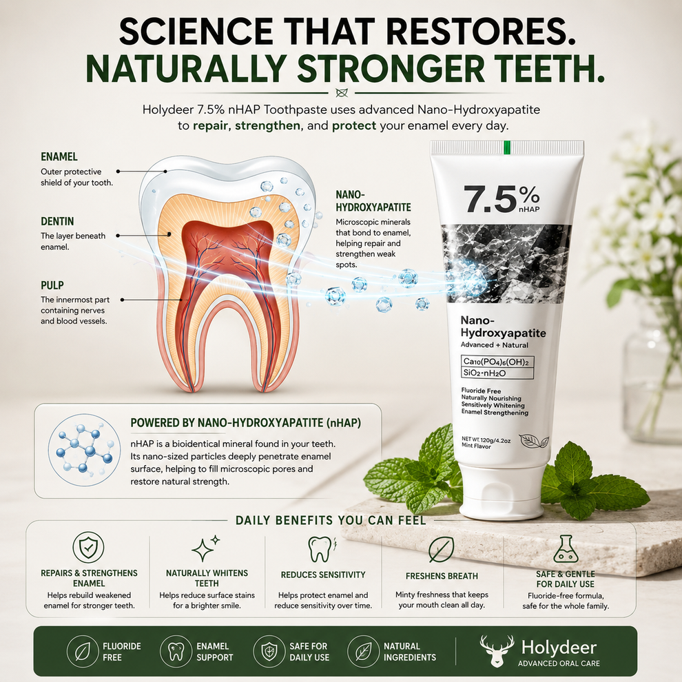 Holydeer Recovery Toothpaste  | BUY 1 GET 2 OFFER=3 | 7.5% Nano-Hydroxyapatite  Enamel Repair & Whitening 120g | LIMITED OFFER