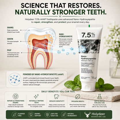 Holydeer Recovery Toothpaste  | BUY 1 GET 2 OFFER=3 | 7.5% Nano-Hydroxyapatite  Enamel Repair & Whitening 120g | LIMITED OFFER