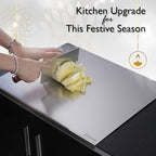 Stainless Steel Cutting Board (Large Size) Durable, hygienic and easy to clean perfect for all your chopping needs (large size: 40x48cm)|15.74" x 19" inches