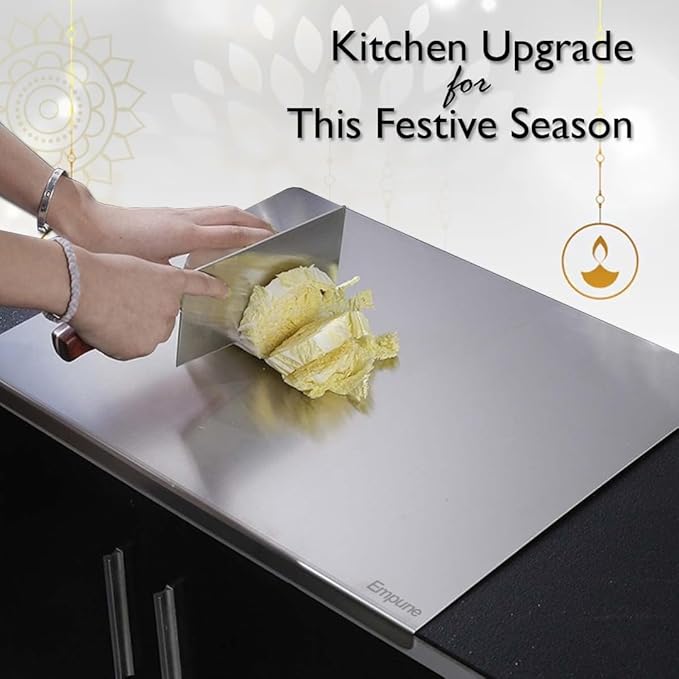 Stainless Steel Cutting Board (Large Size) Durable, hygienic and easy to clean perfect for all your chopping needs (large size: 40x48cm)|15.74" x 19" inches