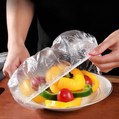 Scoop Disposable 200 Food Cover – Elastic Stretchable Bowl & Plate Covers – Universal Fit Plastic Covers for Kitchen Food Preservation