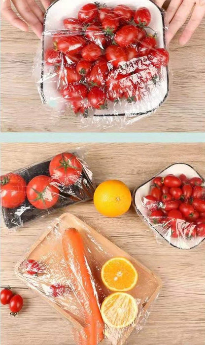 Scoop Disposable 200 Food Cover – Elastic Stretchable Bowl & Plate Covers – Universal Fit Plastic Covers for Kitchen Food Preservation