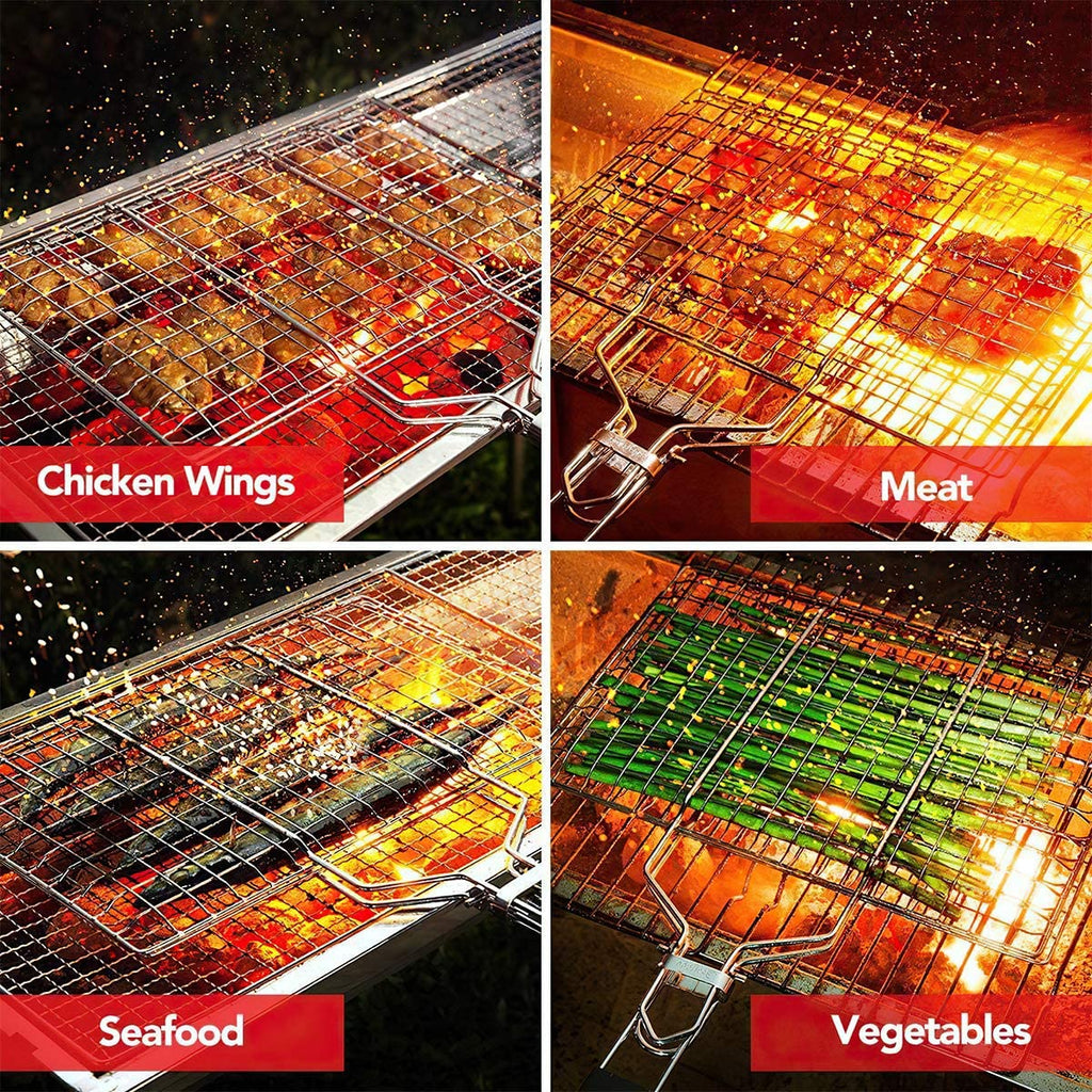 Bbq Stainless Steel Hand Grill (Small Size).13.39" x 9.06 "