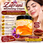 Zafrani Whitening Cream 250g | 500 g – Herbal Zaffrani Formula for Bright, Glowing, Soft & Even-Toned Skin | Daily Moisturizing & Skin-Polishing Cream