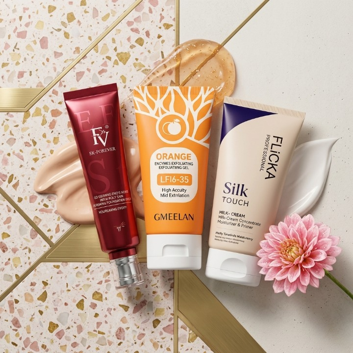 3 In 1 Deal FV Orange Gel And Flicka Pack Of 3 With Liquid Foundation And Primer |