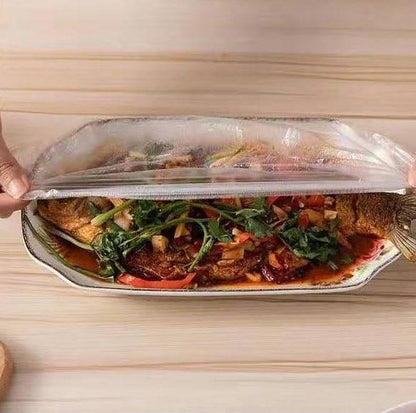 Scoop Disposable 200 Food Cover – Elastic Stretchable Bowl & Plate Covers – Universal Fit Plastic Covers for Kitchen Food Preservation