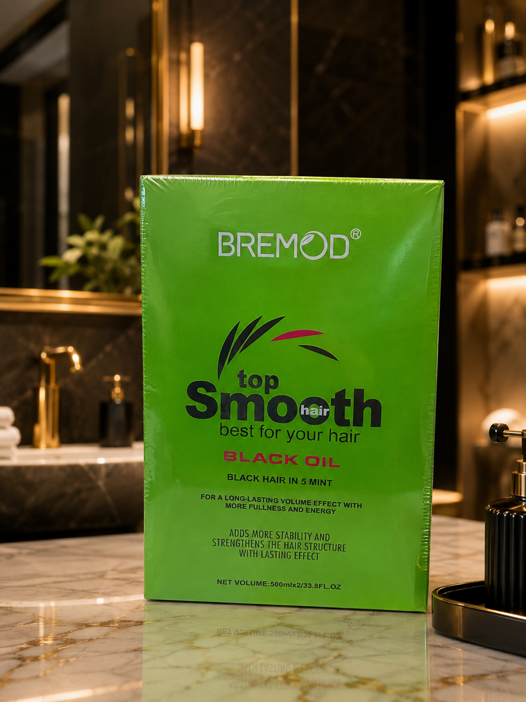 BREMOD-TOP SMOOTH BLACK HAIR OIL 500ML*2