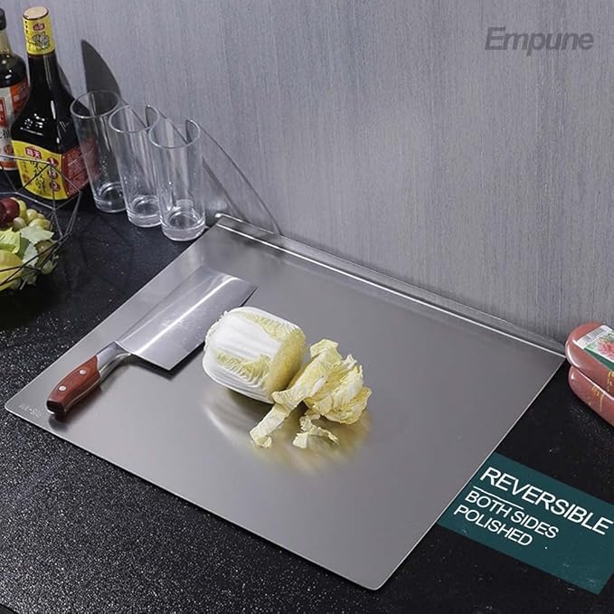 Stainless Steel Cutting Board (Large Size) Durable, hygienic and easy to clean perfect for all your chopping needs (large size: 40x48cm)|15.74" x 19" inches
