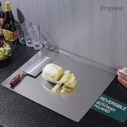 Stainless Steel Cutting Board (Large Size) Durable, hygienic and easy to clean perfect for all your chopping needs (large size: 40x48cm)|15.74" x 19" inches