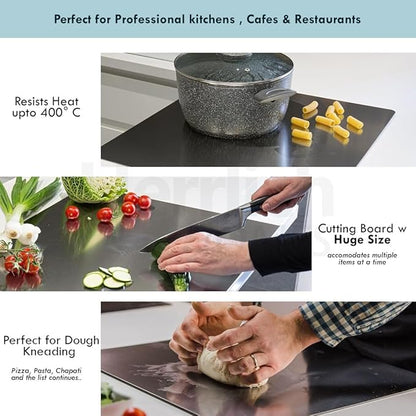 Stainless Steel Cutting Board (Large Size) Durable, hygienic and easy to clean perfect for all your chopping needs (large size: 40x48cm)|15.74" x 19" inches