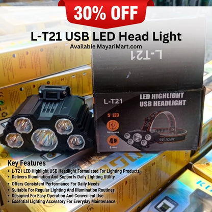 L-T21 LED Highlight USB Headlight - Lighting Product Designed For Illumination And Daily Lighting Routine