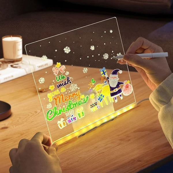 Colorful LED Writing Board – Glowing Fluorescent Drawing Tablet for Kids 20x20-oshc