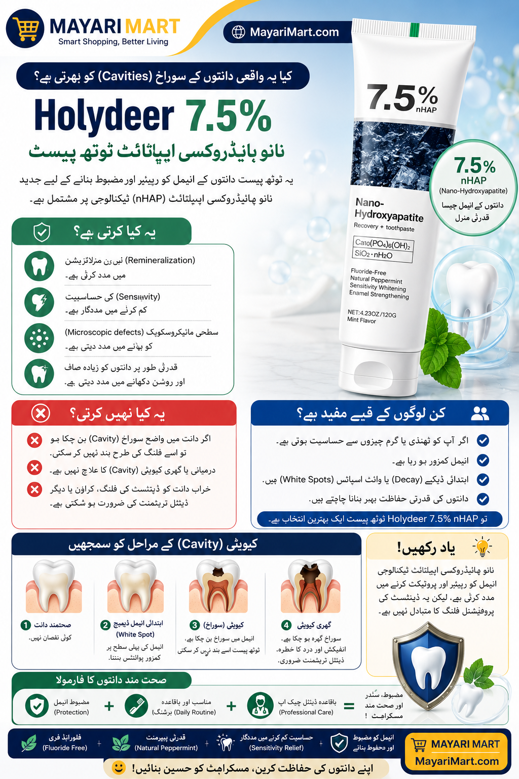 Beamach 7.5 Percent nHAP Hydroxyapatite Toothpaste 80g Whitening Teeth Repair Sensitivity Protection Fresh Breath Up To 16 Hours
