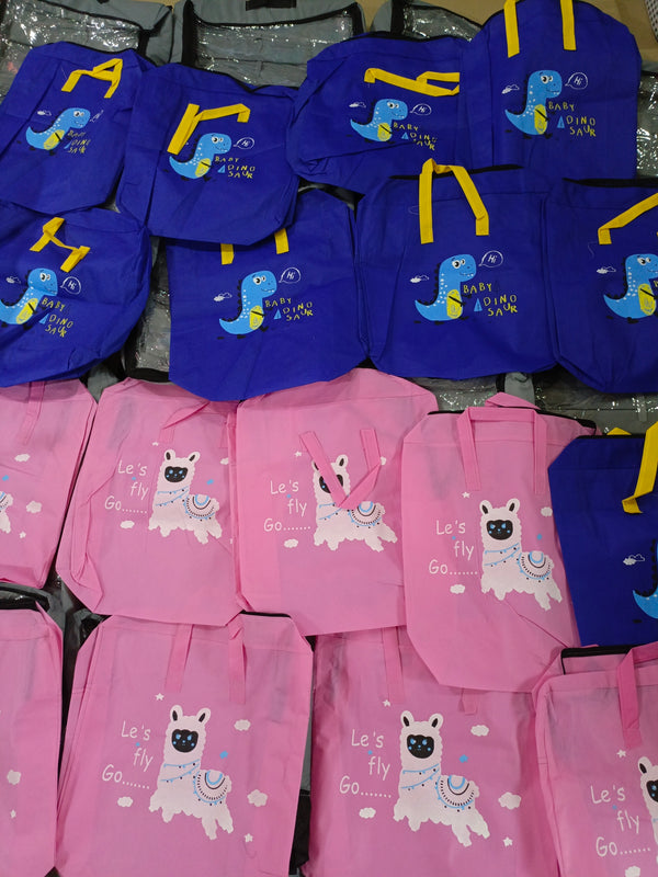 Cartoon Cotton Quilt Bag Foldable Handheld Children's Storage Bag Moisture Proof Clothing Quilt Bag for Kindergar