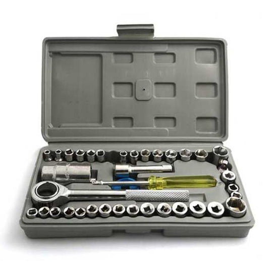 Aiwa 40 PCS Combination Socket Wrench Set – Complete Mechanical Tool Kit for Home, Garage & Automotive Repair