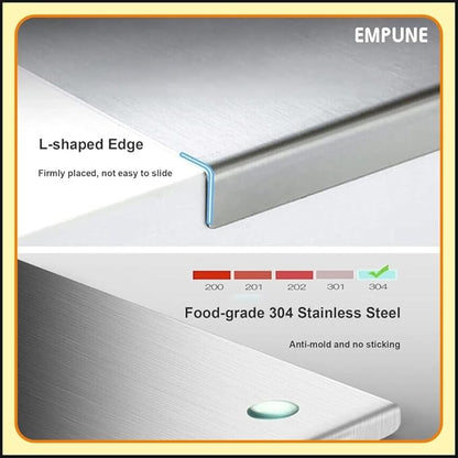 Stainless Steel Cutting Board (Large Size) Durable, hygienic and easy to clean perfect for all your chopping needs (large size: 40x48cm)|15.74" x 19" inches