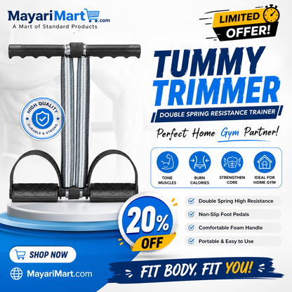Tummy Trimmer Double Spring High Quality Resistance Trainer for Home Gym