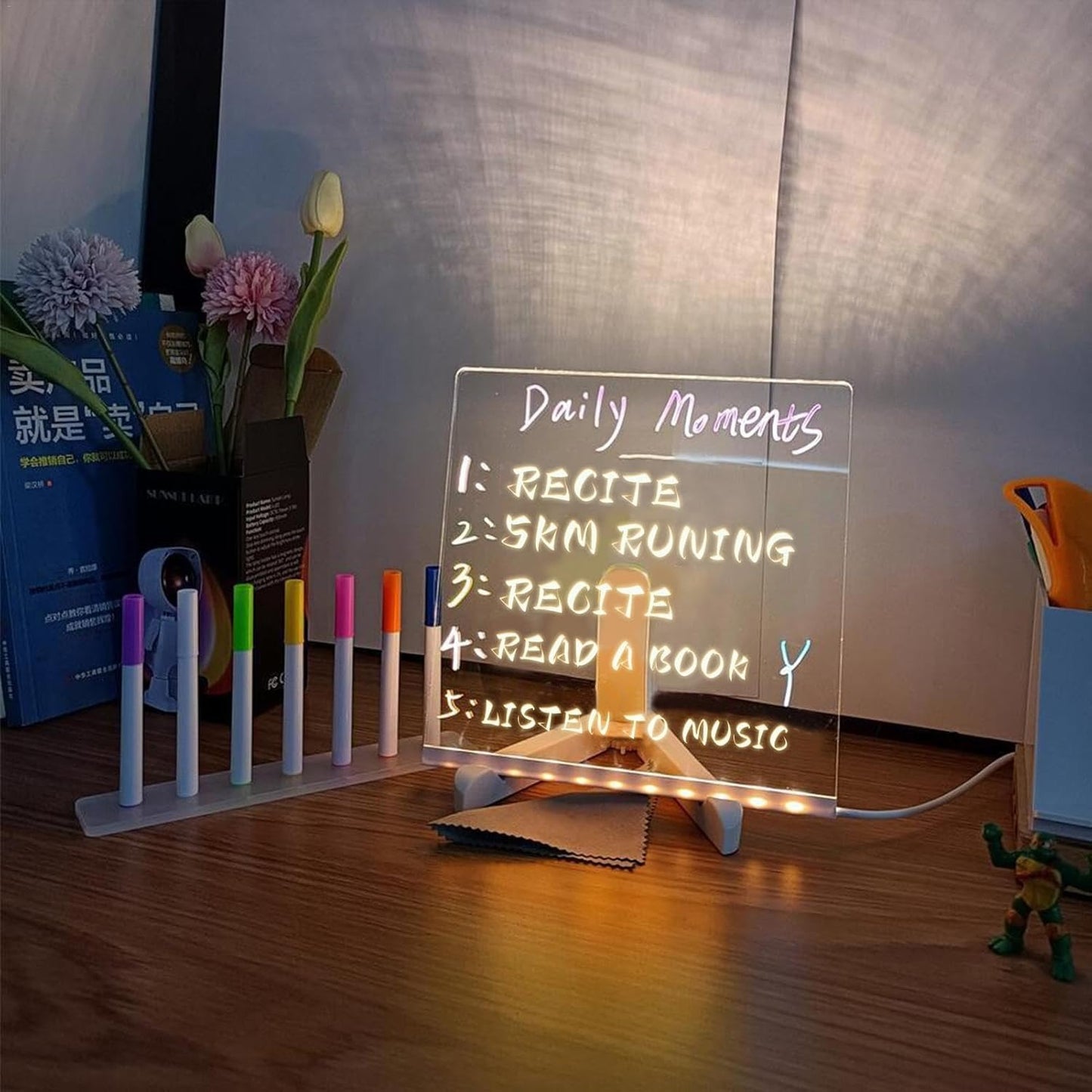 Colorful LED Writing Board – Glowing Fluorescent Drawing Tablet for Kids 20x20-oshc