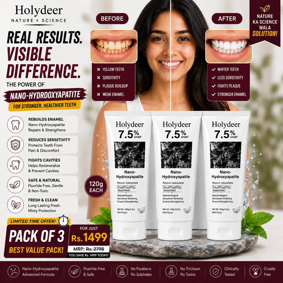 Holydeer Recovery Toothpaste  | BUY 1 GET 2 OFFER=3 | 7.5% Nano-Hydroxyapatite  Enamel Repair & Whitening 120g | LIMITED OFFER