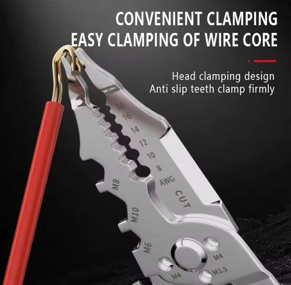 Multi-Function Wire Stripper and Cutter – 10-in-1 Electrical Tool with Wire Cutting, Stripping, Crimping &amp; Screw Functions