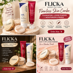 3 In 1 Most Demanding Makeup Bundle - 1 FV foundation ( Ivory Shade), 1 Flicka Primer, 1 Flicka Loose Powder.