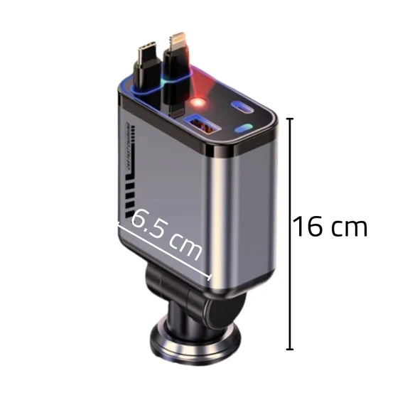 4 In 1 Multi Functional Car Charger Fast Charging With Star Light Providing Durable Quality
