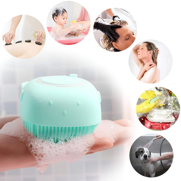 Silicone Bath Brush And Silicone Back Scrubber Care Bundle For Deep Cleansing And Gentle Body Care (Random Color)