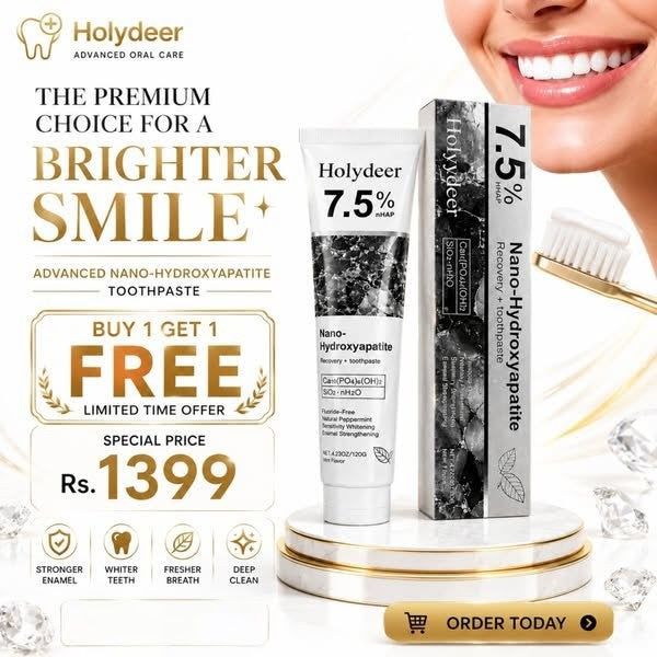 Holydeer Recovery Toothpaste  | BUY 1 GET1 OFFER | 7.5% Nano-Hydroxyapatite  Enamel Repair & Whitening 120g | LIMITED OFFER