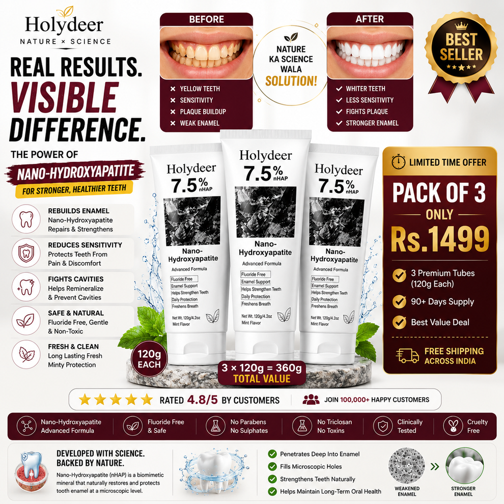 Holydeer Recovery Toothpaste  | BUY 1 GET 2 OFFER=3 | 7.5% Nano-Hydroxyapatite  Enamel Repair & Whitening 120g | LIMITED OFFER