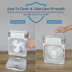 Next Nova Imported 10" Portable Air Cooler Fan – 3-in-1 Mini AC Desktop Humidifier 7-Color LED