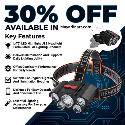 L-T21 LED Highlight USB Headlight - Lighting Product Designed For Illumination And Daily Lighting Routine