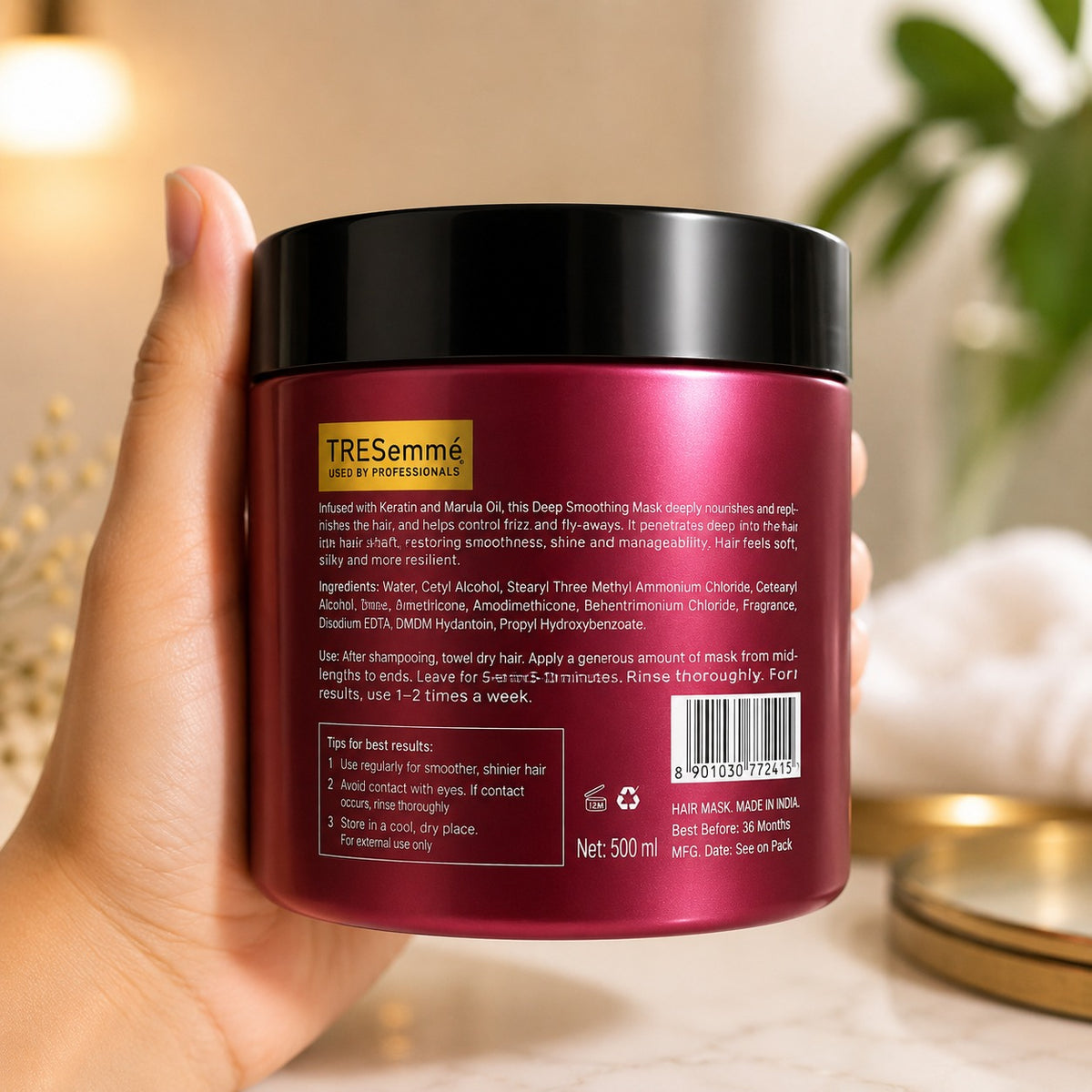 Tresemme Deep Smoothie Hair Mask - Hair Care Product Designed For Hair Nourishment And Daily Grooming Routine -  500ml