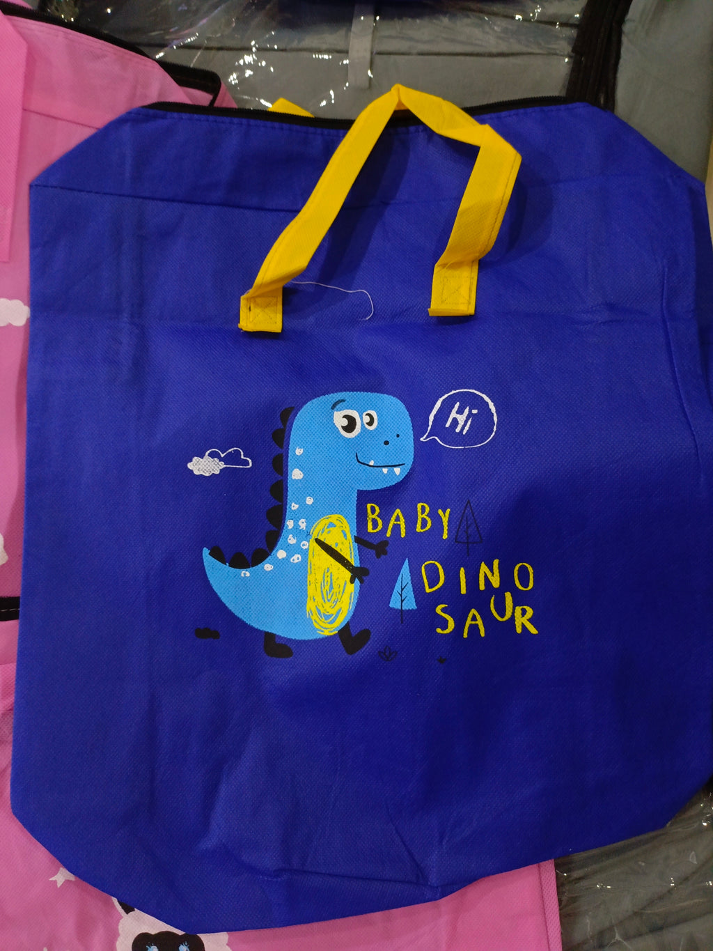 Cartoon Cotton Quilt Bag Foldable Handheld Children's Storage Bag Moisture Proof Clothing Quilt Bag for Kindergar