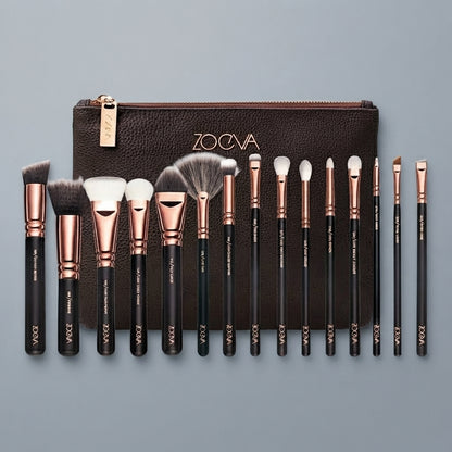 Zoeva 15 Piece Makeup Brushes Set With Pouch - Cosmetic Product Designed For Face Care And Daily Makeup Routine (Random Color)