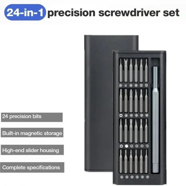 New Style 24-in-1 Precision Manual Tool Set – Professional Interchangeable Multi-Bit Toolkit with Slim Slider Housing