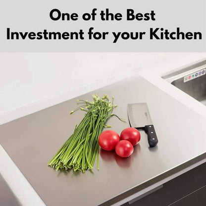Stainless Steel Cutting Board (Large Size) Durable, hygienic and easy to clean perfect for all your chopping needs (large size: 40x48cm)|15.74" x 19" inches
