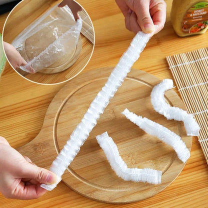 Scoop Disposable 200 Food Cover – Elastic Stretchable Bowl & Plate Covers – Universal Fit Plastic Covers for Kitchen Food Preservation