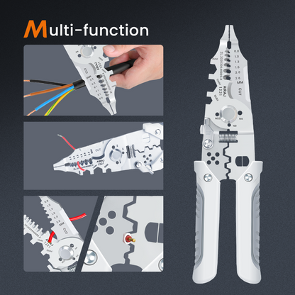 Multi-Function Wire Stripper and Cutter – 10-in-1 Electrical Tool with Wire Cutting, Stripping, Crimping &amp; Screw Functions