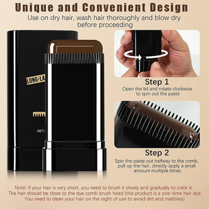 Hair Comb Dye | Water And Sweat Proof Hair Comb Dye Long Lasting Easy To Use Safe And Effective Hair Coloring Solution