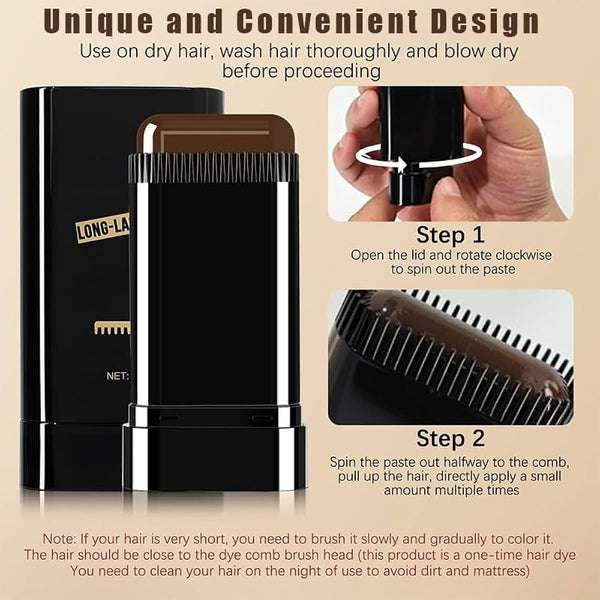 Hair Comb Dye | Water And Sweat Proof Hair Comb Dye Long Lasting Easy To Use Safe And Effective Hair Coloring Solution