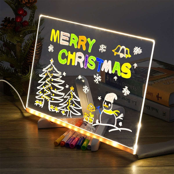 Colorful LED Writing Board – Glowing Fluorescent Drawing Tablet for Kids 20x20-oshc