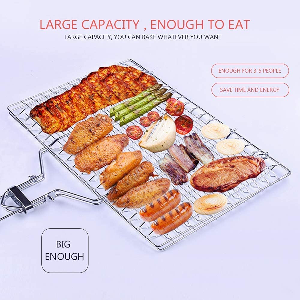 Bbq Stainless Steel Hand Grill (Small Size).13.39" x 9.06 "