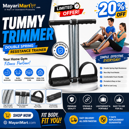Tummy Trimmer Double Spring High Quality Resistance Trainer for Home Gym