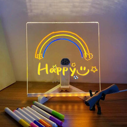 Colorful LED Writing Board – Glowing Fluorescent Drawing Tablet for Kids 20x20-oshc